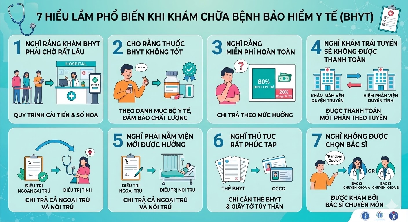 Một số hiểu lầm phổ biến về khám chữa bệnh Bảo hiểm y tế (BHYT)
